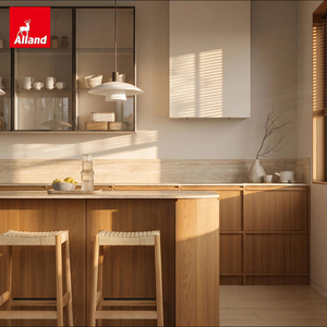 Aparador Alland Japan Wabi Sabi, Nuevo, Natural, Delgado, de Madera de Roble <span class=keywords><strong>Blanco</strong></span> Americano, <span class=keywords><strong>Mueble</strong></span> de Cocina Japandi con Isla de Mármol - Product Image 6