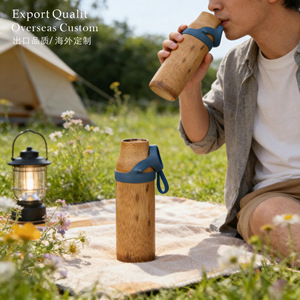 Bamboo Water Cup Food Grade Silicone Seal Leak Proof Portable Eco Friendly Drinkware - Product Image 5