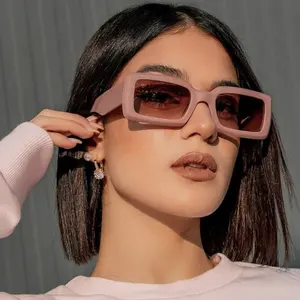 Individuelles Logo Großhandel klassische rechteckige Sonnenbrille Sonnenbrille für Männer Frauen Damen