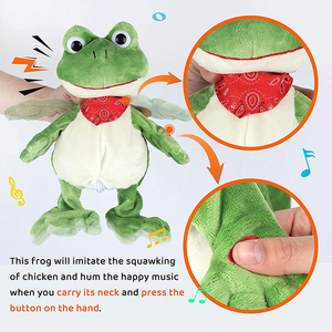Rana elettrica della <span class=keywords><strong>peluche</strong></span> sveglia farcita giocattolo elettrico della rana di conversazione della <span class=keywords><strong>peluche</strong></span> sveglia di camminata e di Dancing verde - Product Image 4