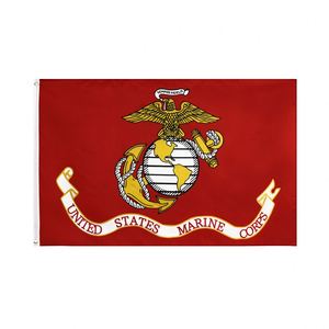 Drapeau du Corps des Marines des États-Unis 3x5 pieds <span class=keywords><strong>en</strong></span> polyester imprimé numériquement, certifié <span class=keywords><strong>EN</strong></span>-71, avec œillets <span class=keywords><strong>en</strong></span> laiton, <span class=keywords><strong>en</strong></span> stock, prêt à être expédié - Product Image 1