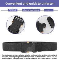 Ceinture tactique élastique de haute qualité à dégagement rapide, tissu uniforme en polyester, 3,8 cm, alliage, entraînement, sports de plein air, sangle de scout