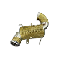 Collecteurs d'échappement isolés dorés SS304 sans voyant de panne de moteur pour Mercedes-Benz AMG A45 CLA45 2.0T 2019-2023 (tuyau de décharge)