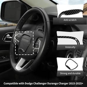 Central Control Steering Button <b>Frame</b> Trim for Challenger/Durango/Charger 2015-2025 Black Interior Accessory - Product Image 6