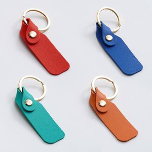 New Arrivals Promotional Gifts High Quality PU Keyring <b>Key</b> Chain Blank Girls & Boys Ins Gifts Metal Leather Keychain - Product Image 3