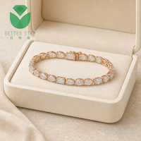 Bracelet tennis Betterstar en diamants de laboratoire certifiés IGI, taille mixte, marquise ovale, or rose 14K 18K, D VVS, luxe personnalisé, unisexe
