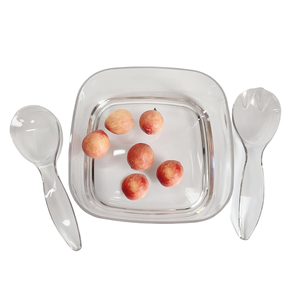 <b>Large</b>-capacity Eco-Friendly Transparent Acrylic Modern Food Salad Serving and Stirring Container with Utensils Included - Product Image 5