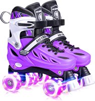 Patins à roulettes populaires à 4 roues lumineuses en PU, tailles fixes, chaussures de patinage à semelle rigide pour sports de plein air adultes