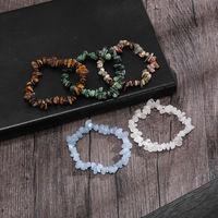 Bracelet en gravier naturel en gros cristal irrégulier pierre précieuse agate oeil de tigre pierre énergie élastique guérison Bracelet perlé