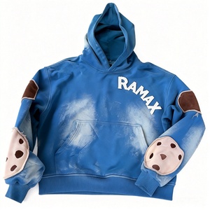 Sweat à capuche pour homme en coton 100% avec logo personnalisé, effet délavé, broderie, style décontracté, service OEM/ODM disponible - Product Image 1