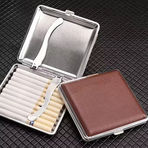 Heißer Verkauf: Raucherzubehör – 20 Stück Kunstleder-Zigarettenetuis, hochwertige Metall-Clip-Zigarettenetuis, individuell anpassbar - Product Image 3