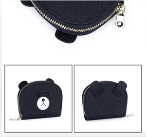 Porte-cartes Ando Bag en cuir de vachette véritable, portefeuille compact accordéon pour femme avec fermeture éclair - Product Image 4