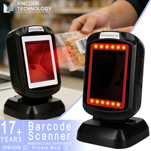 เครื่องอ่านบาร์โค้ด Xincode 2D แบบตั้งโต๊ะ รุ่น GT-9208 เชื่อมต่อผ่าน USB แบบมีสาย รองรับการสแกนบาร์โค้ดแบบรอบทิศทาง และสแกนคิวอาร์โค้ด สำหรับร้านค้า - Product Image 1