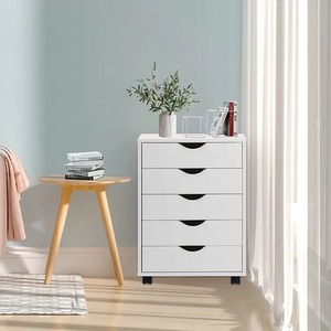 Archivador de Madera Moderno <span class=keywords><strong>para</strong></span> Oficina en Casa YQ FOREVER, Color Blanco, con 5 Cajones - Product Image 2