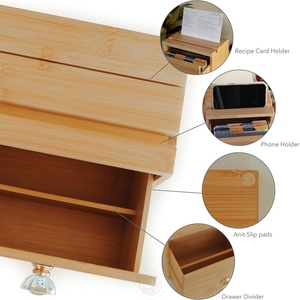 4x6 100% Bamboo Wooden <strong>Recipe</strong> <strong>Box</strong> with Cards and Dividers Drawer <strong>Recipe</strong> Boxes Bamboo Wooden <strong>Recipe</strong> <strong>Box</strong> - Product Image 5
