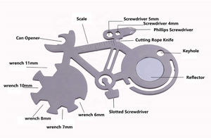 Hình Dạng Xe Đạp Bỏ Túi 10 Trong 1 Thẻ Đa Năng Và Móc Khóa Quà Tặng Giáng Sinh Cho Nam Giới - Product Image 3
