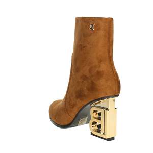 Bottines pour femme Laura Biagiotti, marron, taille 37, en daim, à talon - Product Image 2