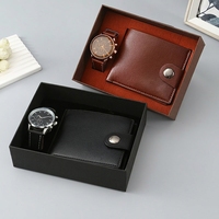 Ensemble cadeau montre à quartz et portefeuille avec bracelet en cuir et boîte à bijoux, cadeaux promotionnels d'entreprise et cadeaux d'appréciation client