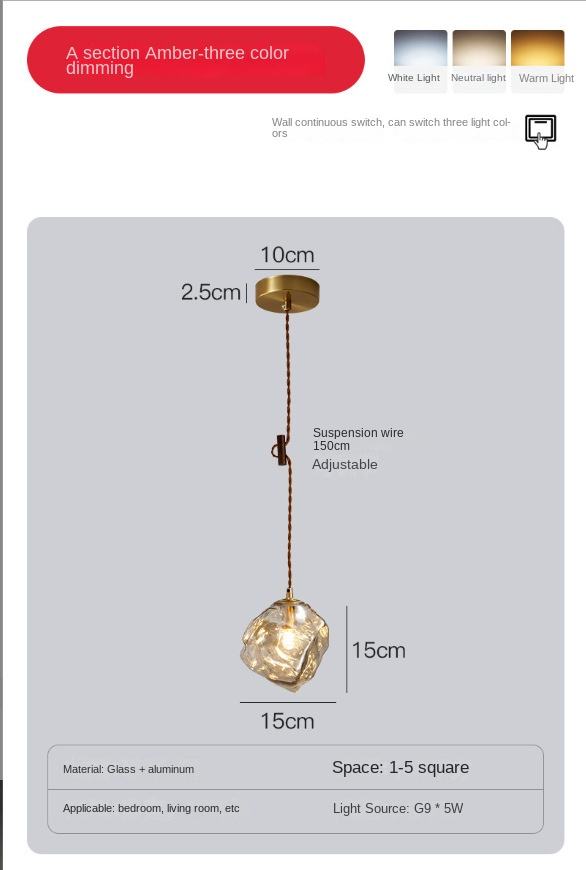 Amber suspension wire-tri-color