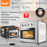 Horno Freidora de Aire RAF 25L 3 en 1, 1700W, con Puerta Visible, para Pollo, Pizza, Tostadas, Cocina Casera