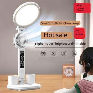 Lámpara de Mesa LED Moderna para Dormitorio, Estudio o Lectura, Plegable, con Reloj, Fecha, 2 Portaplumas, Inalámbrica, Recargable con Batería - Product Image 5