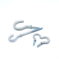 Crochets à vis en acier au carbone avec revêtement PVC blanc pour suspension murale et plafond