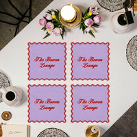 Sous-verre en tissu de coton réutilisable écologique Tapis de table contemporain décoratif et sous-verre pour boissons 12cm X 12cm 2mm d'épaisseur