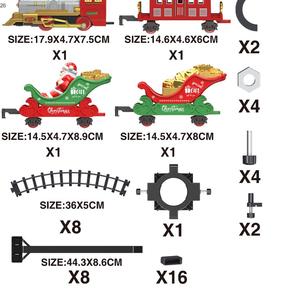 Tren de pista de Navidad, juguete con ranura, montaje educativo creativo, iluminación, música, tren de juguete clásico, tren eléctrico de juguete de plástico - Product Image 2