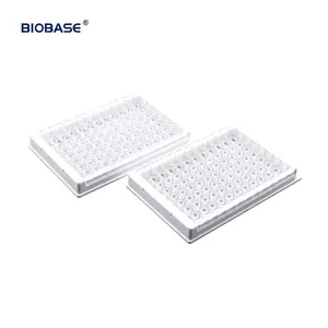 BIOBASE Tiras transparentes desmontables de 8 pocillos con marco blanco Placa Elisa de 96 pocillos para máquina Elisa