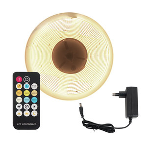Joystar COB <span class=keywords><strong>LED</strong></span> <span class=keywords><strong>Strip</strong></span> <span class=keywords><strong>24</strong></span> <span class=keywords><strong>Volt</strong></span> 3000k-6000K Trắng CCT 5 Meter uốn cong ra90 + COB <span class=keywords><strong>LED</strong></span> <span class=keywords><strong>Strip</strong></span> Bộ dụng cụ cho đồ nội thất trần thương mại - Product Image 1