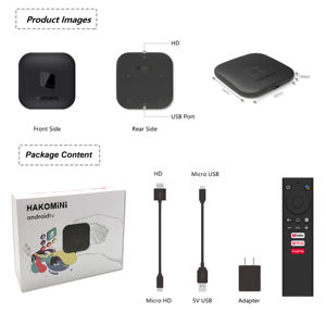 HEYU Vente directe d'usine, nouveau modèle ATV certifié <span class=keywords><strong>Google</strong></span>, Hako Mini Amlogic S905Y2, boîte TV intelligente 4K, Android 9.0 - Product Image 6