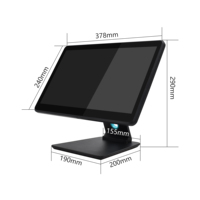 Sistem Kasir POS Layar Ganda YX-A8 15.6 inci dengan Android RK3568, 2G+32G untuk Retail, Kasir All-in-one dengan Wi-Fi/BT