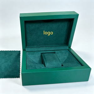 Estuche Rectangular Verde para Reloj con Interior de Gamuza Sintética y Personalización de Logotipo, Funda Protectora para Relojes de Lujo - Product Image 2