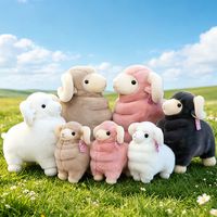 Peluches personnalisées avec logo, mouton réaliste, jouets en peluche rose, poupée animal en peluche, figurines de dessin animé, coussins en forme de chèvre, cadeau