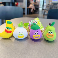 Divertidos Llaveros de PVC y Silicona con Forma de Frutas, Juguetes Creativos al por Mayor, Llaveros de PVC con Forma de Frutas y Verduras, Proveedor de Juguetes para Niños en China