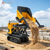 Mini-dumper à chenilles à prix d'usine avec capacité de chargement optionnelle de 1 tonne, pour le transport de matériaux de terrassement