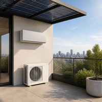 Aire Acondicionado Solar de 12000 BTU de Bajo Consumo, DGWG2-ACDC-12K, Aire Acondicionado Split Híbrido Solar AC/DC para Vida Fuera de la Red