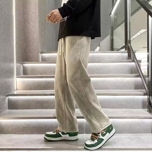 Nuovi <span class=keywords><strong>Jeans</strong></span> Stile Vintage Americano da <span class=keywords><strong>Uomo</strong></span>, Vestibilità Comoda, Gamba Dritta, <span class=keywords><strong>Vita</strong></span> Elastica, Pantaloni Casual di Tendenza a Gamba Larga - Product Image 5