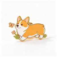 Broches de revers personnalisées plaquées or |   Objet de collection unique sur le thème des chiens, finition émail, impression UV |   Revêtement résistant à l'eau