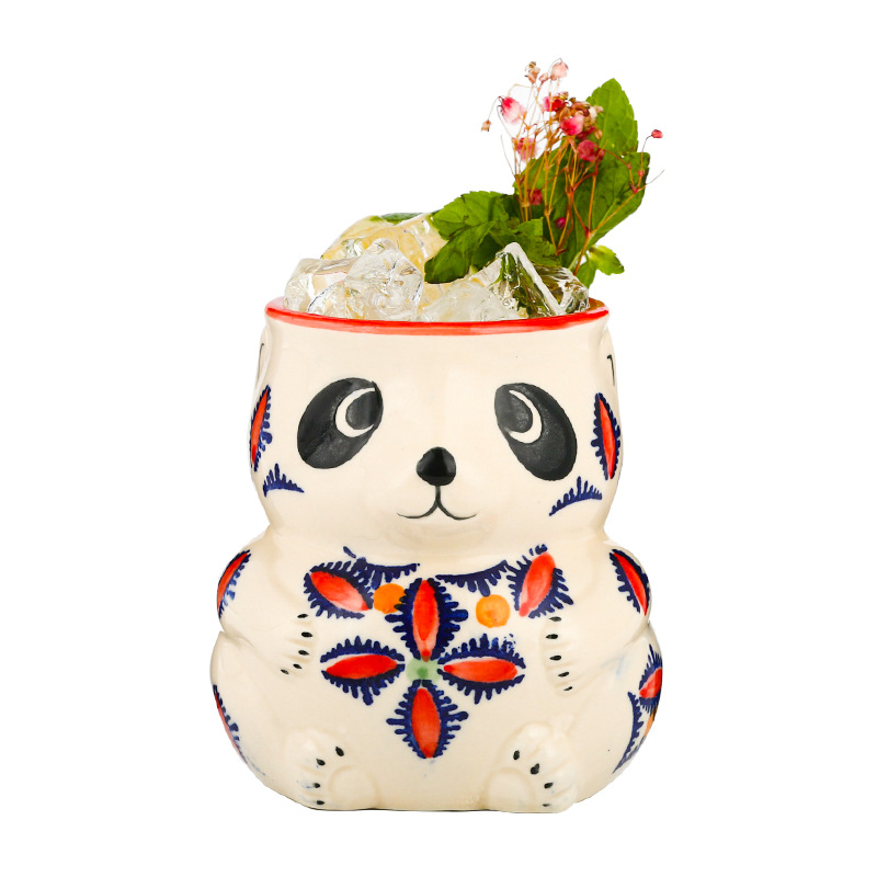 Panas Tiki Bar untuk Dijual 460Ml Beberapa Gaya Hawaii Tiki Mug Keramik Panda Mug