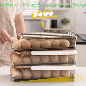 Автоматический выдвижной лоток для яиц, многослойный контейнер для хранения яиц из ПЭТ-пластика для холодильника, кухонной столешницы, для использования при приготовлении пищи - Product Image 3