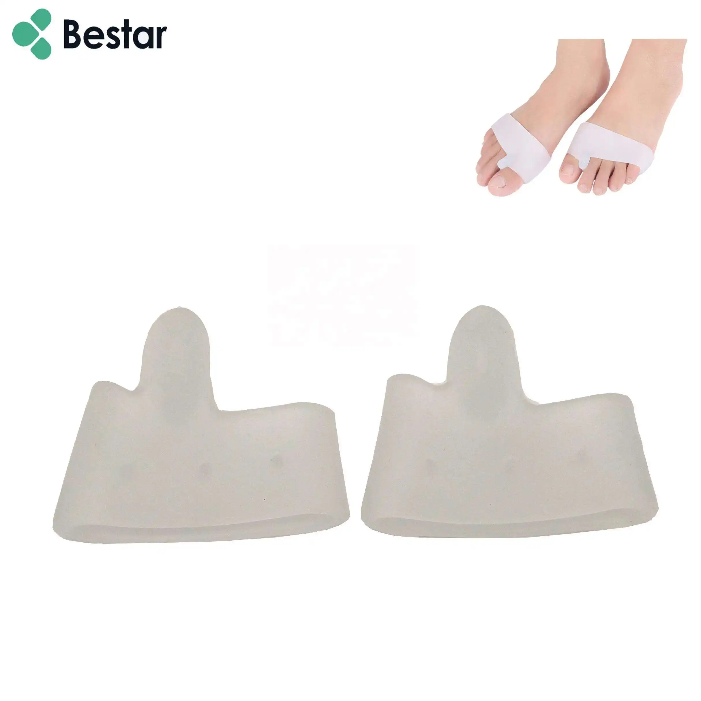 Bantalan pelindung jari kaki, super nyaman Silico gel transparan pemisah jari kaki Hallux Valgus ortopedi bantalan pelindung jari kaki