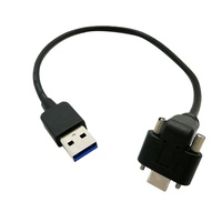 Câble USB3 Vision USB 3.0 Type A vers Type C Câble USB C à angle descendant avec double vis pour ordinateur industriel