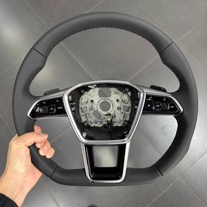 Vente chaude Volant En Cuir Perforé pour Audi A3 A4 A5 A6L A8 <span class=keywords><strong>C8</strong></span> Q5 Q7 Q8 TT B9 Volant En Fiber De Carbone - Product Image 2