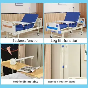 Lit médical manuel pour patient avec réglage du dossier et fonctionnement silencieux – Lit de soins manuel pour usage médical et à domicile - Product Image 5