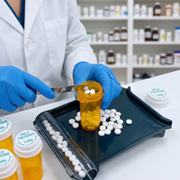 Flacons en plastique pour médicaments et pilules avec bouchons réversibles à languette de 10dr, 13dr, 16dr, 20dr, 30dr, 40dr, 60dr