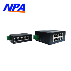 Commutateur Ethernet industriel Anpa MINI 10/100 Mbps empilable <span class=keywords><strong>5</strong></span>/8 ports (8/<span class=keywords><strong>5</strong></span>) à montage sur rail DIN, 2 Gbit/s, 4,39 Mpps, 2/8K, garantie de 2 ans - Product Image 1