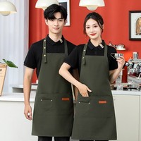 Apron Kanvas Tanpa Lengan Anti Air Anti Minyak Stok Grosir Sablon Huruf Logo Cetak Pakaian Kerja Dapur Unisex
