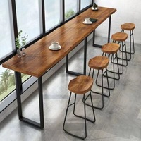 Table de bar en bois massif, moderne et simple, pour la maison, le balcon, le restaurant, le salon de thé, table longue et étroite à poser contre le mur