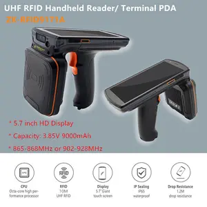 소형 독자 UHF PDA 5.7 인치 RFID 독자 ISO18000 6C, 3.85V 9000mAh, 재고목록을 위한 860-960MHz 파란 이 스캐너